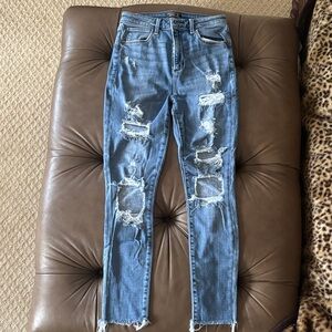 Abercrombie & Fitch Ripped Blue Skinny Jeans